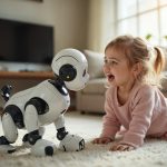 AI toy and girl playing