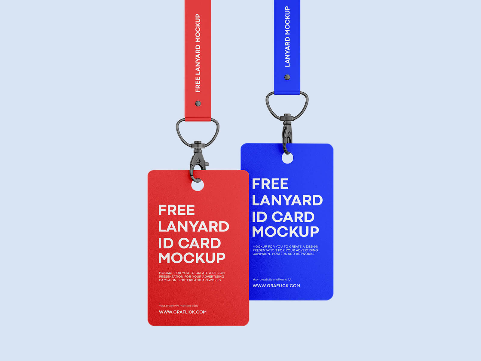 A free hanging lanyard id card mockup