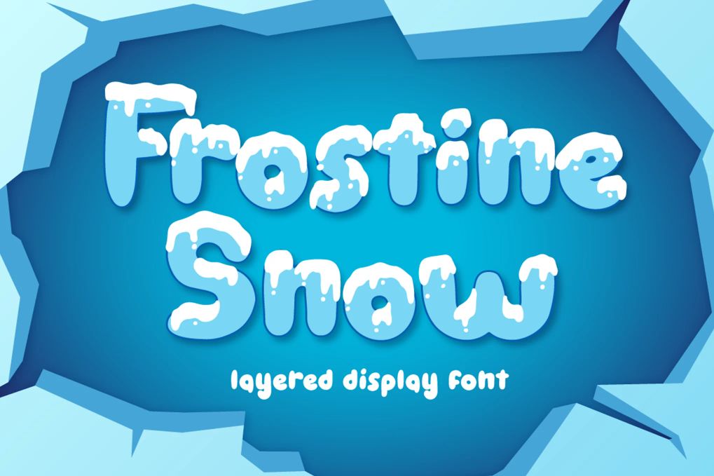 A layered display winter font