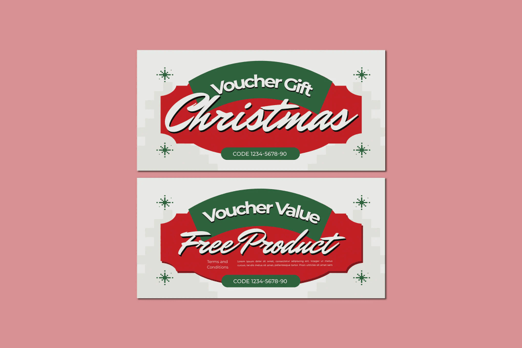 A retro Christmas gift voucher template