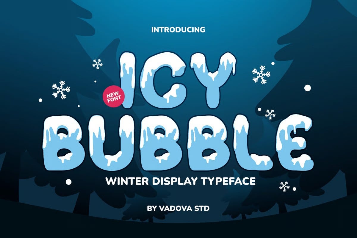 A bubble winter display typeface