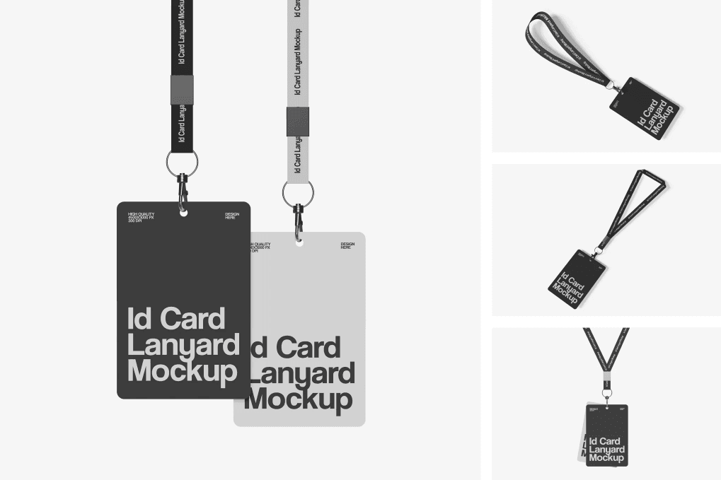 ID Card lanyard mockup set