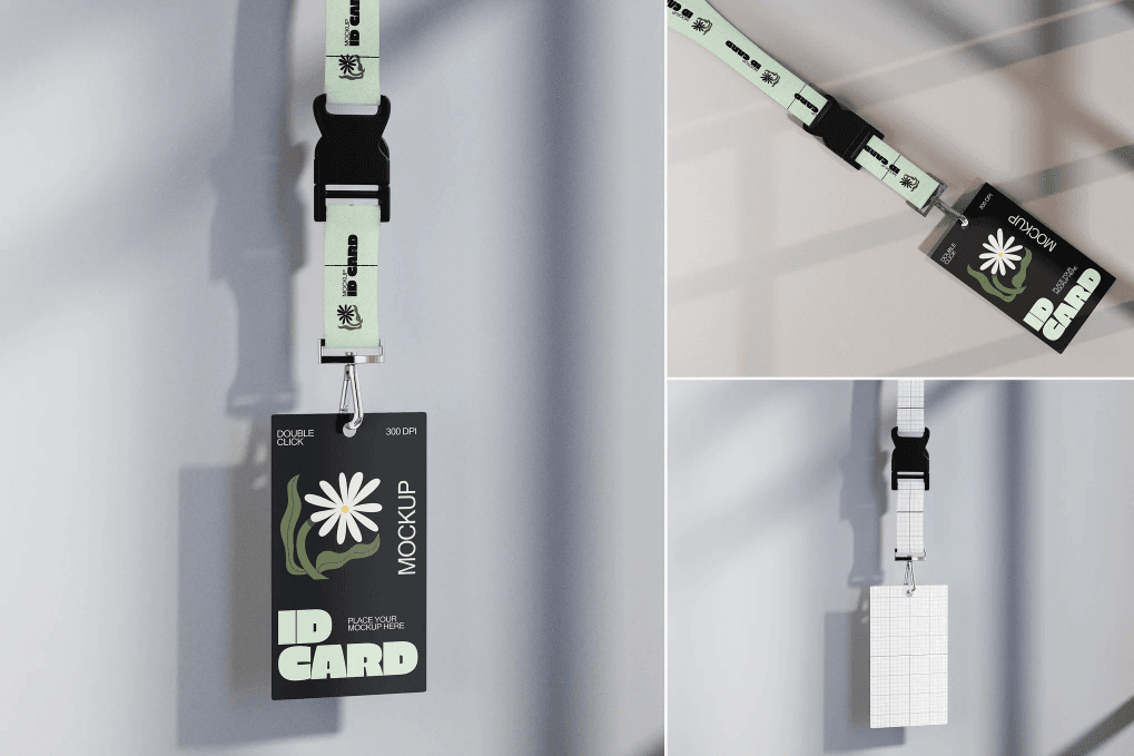 ID card lanyard mockup