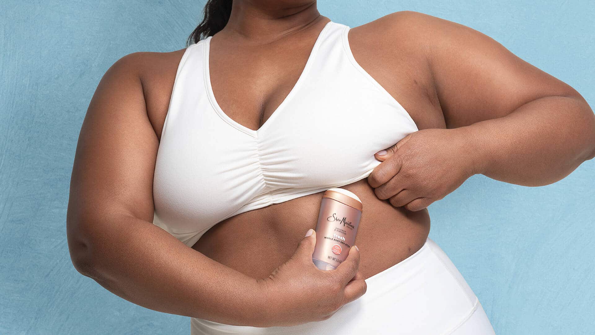 A women using SheaMoisture deodorant