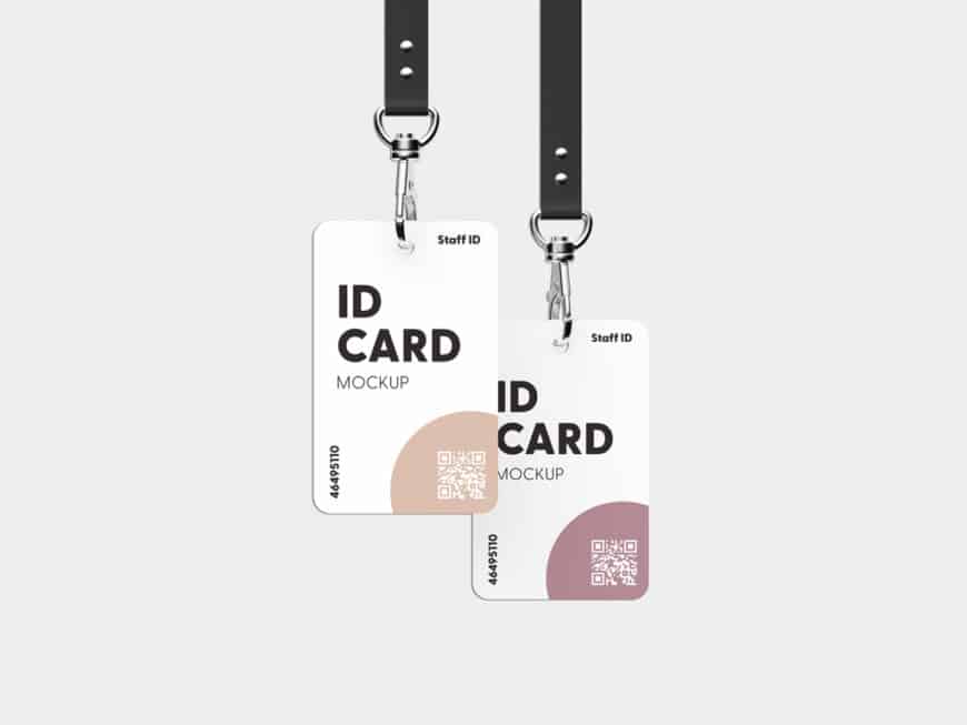 A free lanyard id badge mockup