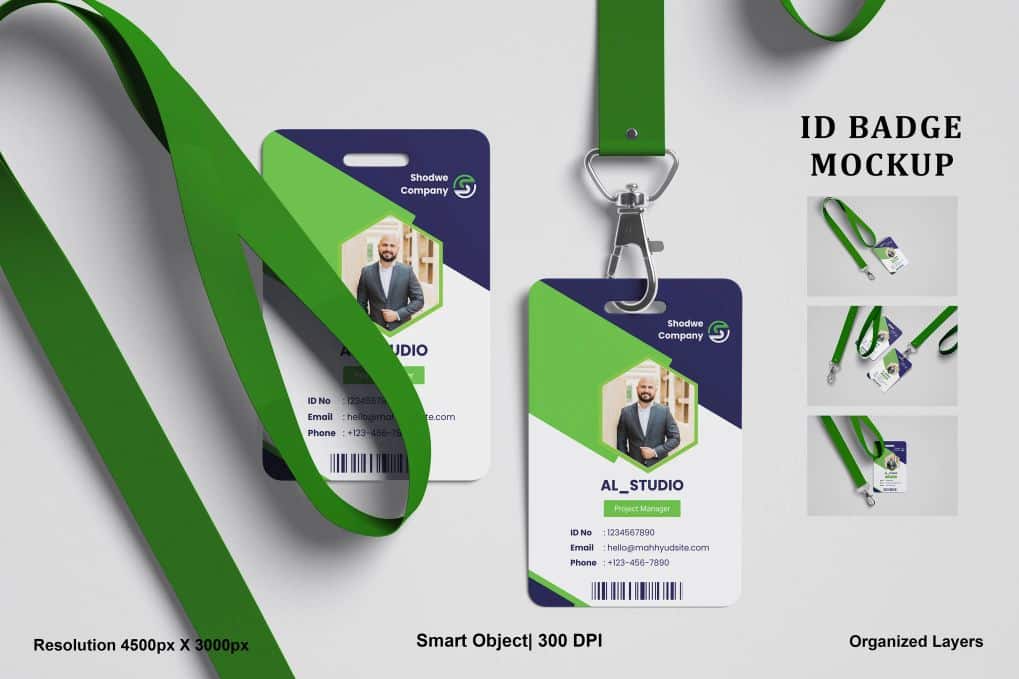 A lanyard id card mockup