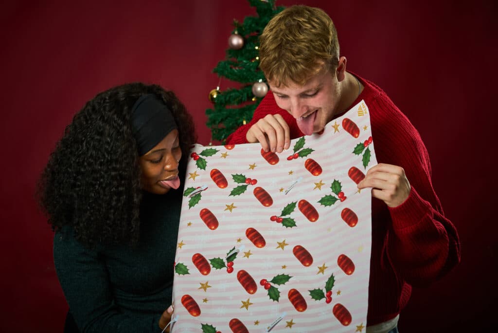 Lickable wrapping paper
