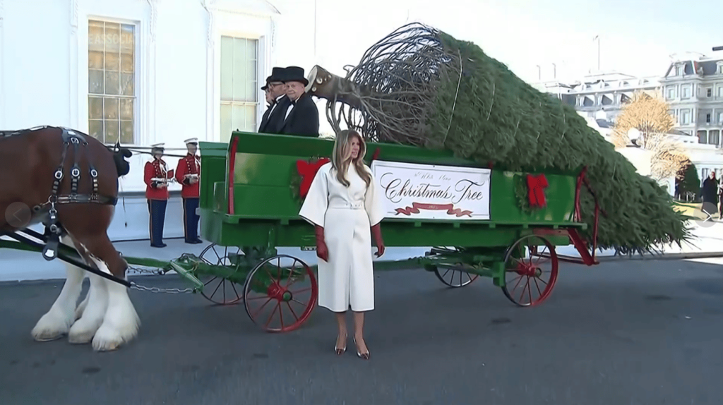 Melania Trump Christmas tree welcome