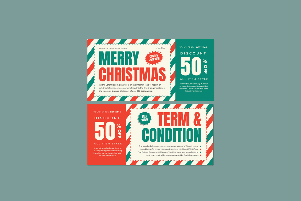 A Merry Christmas gift voucher