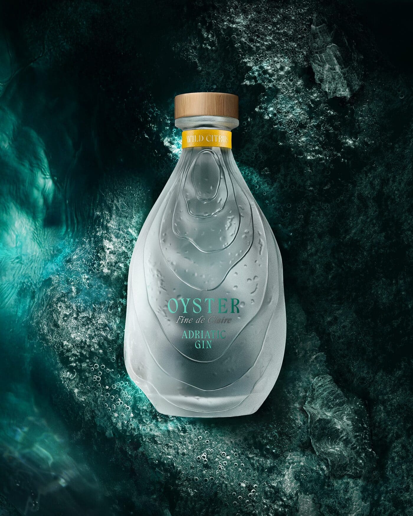 Oyster Gin bottle inspired by Adriatic waters