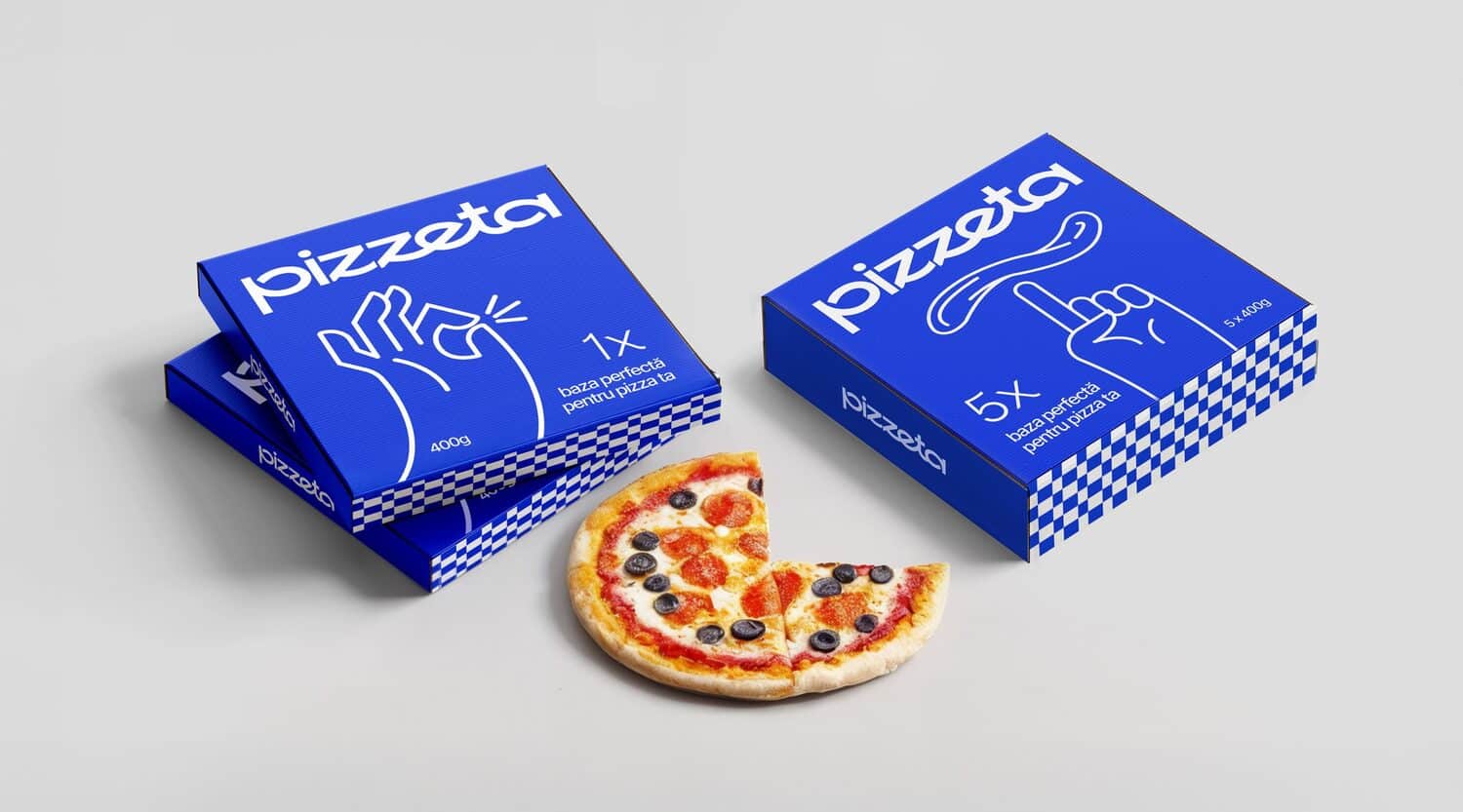 Pizzeta boxes and pizza
