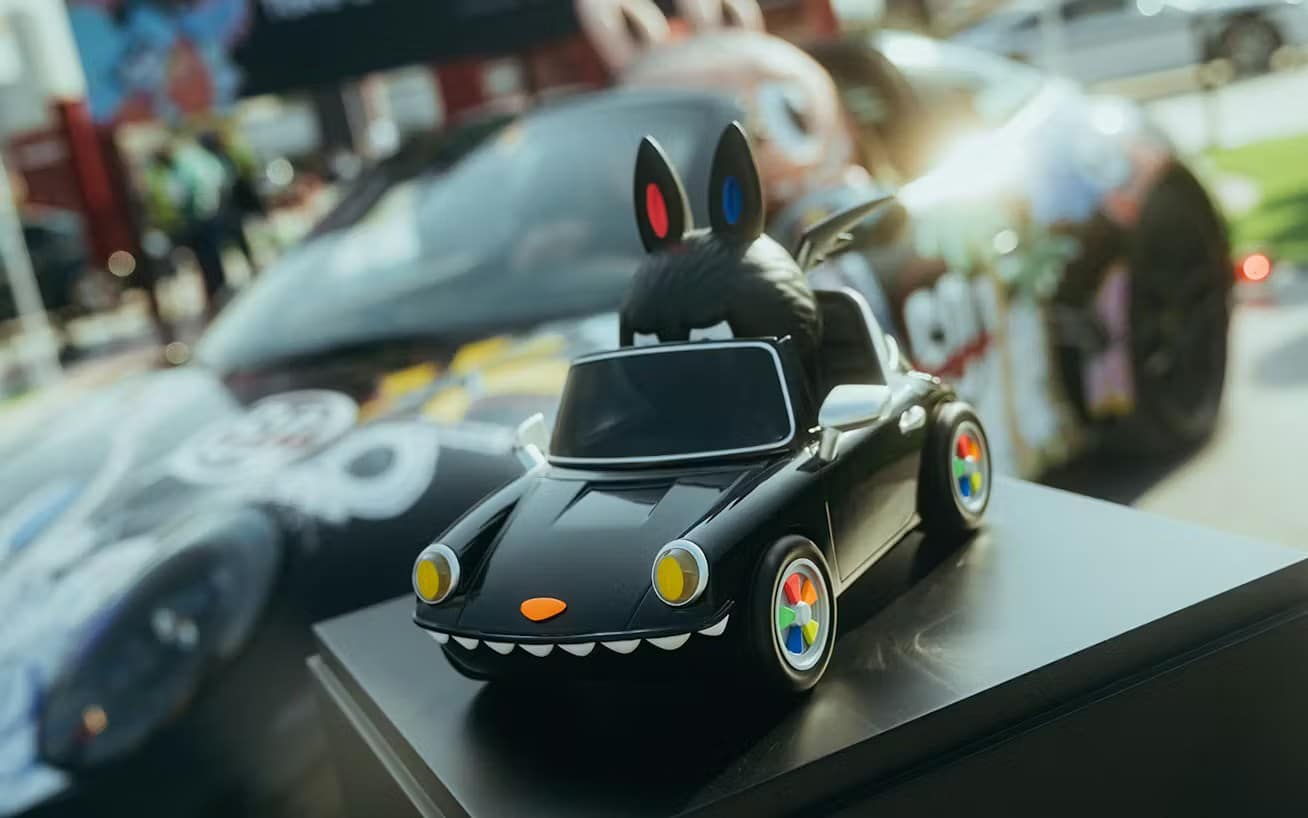 A small Porsche Labubu car