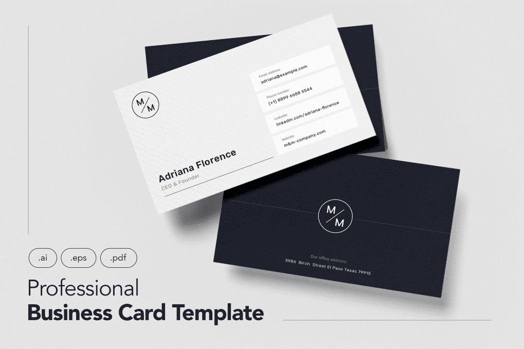 Professional and minimal business card template