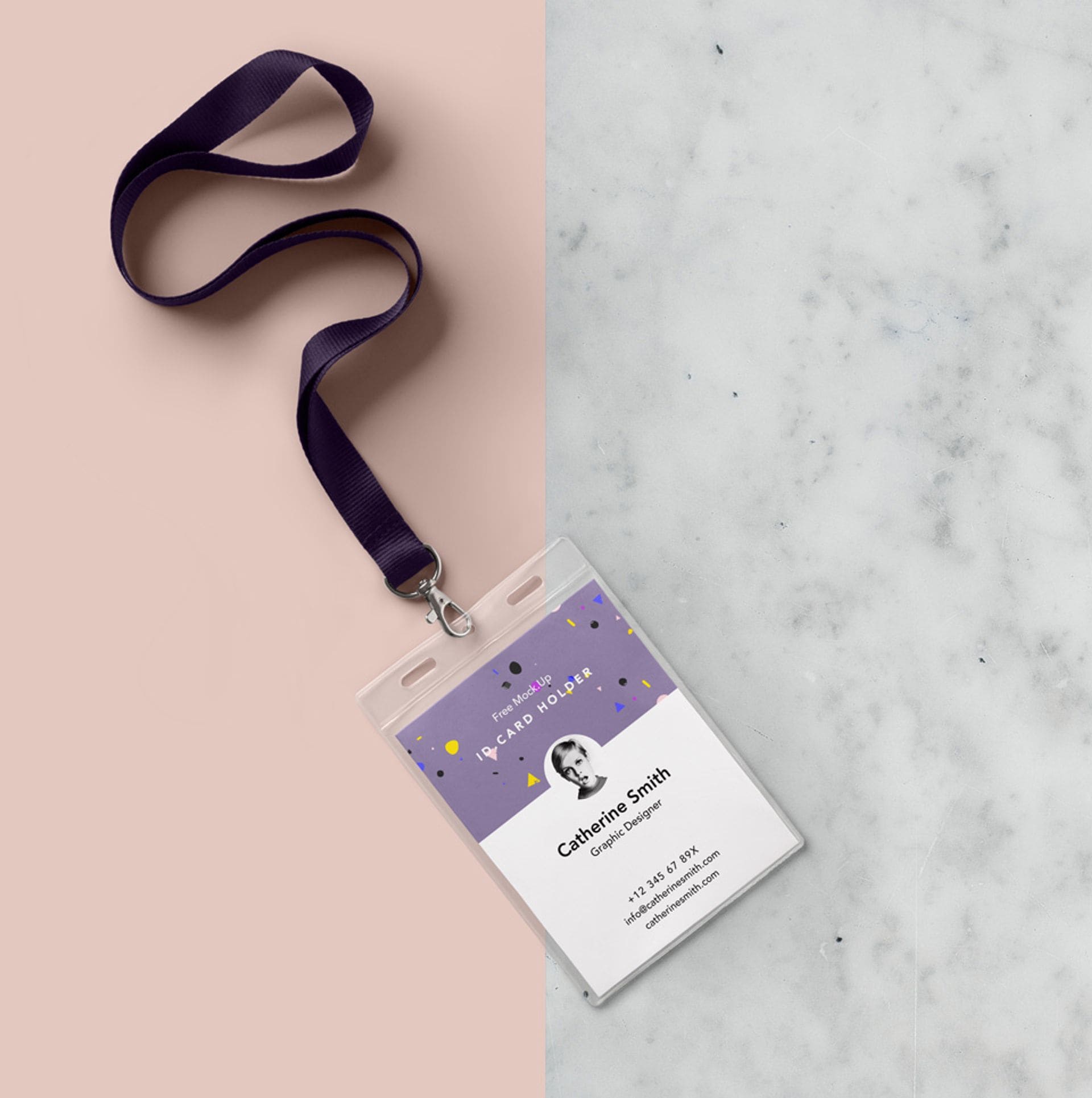 A free identity card holder mockup