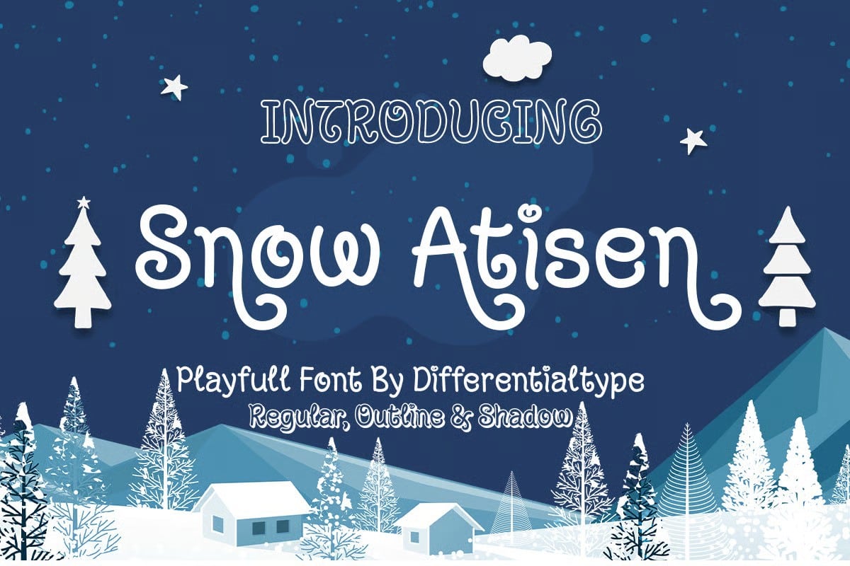 A playful winter style font