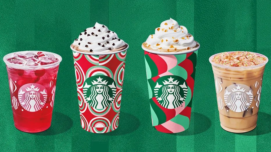 A Starbucks holiday menu