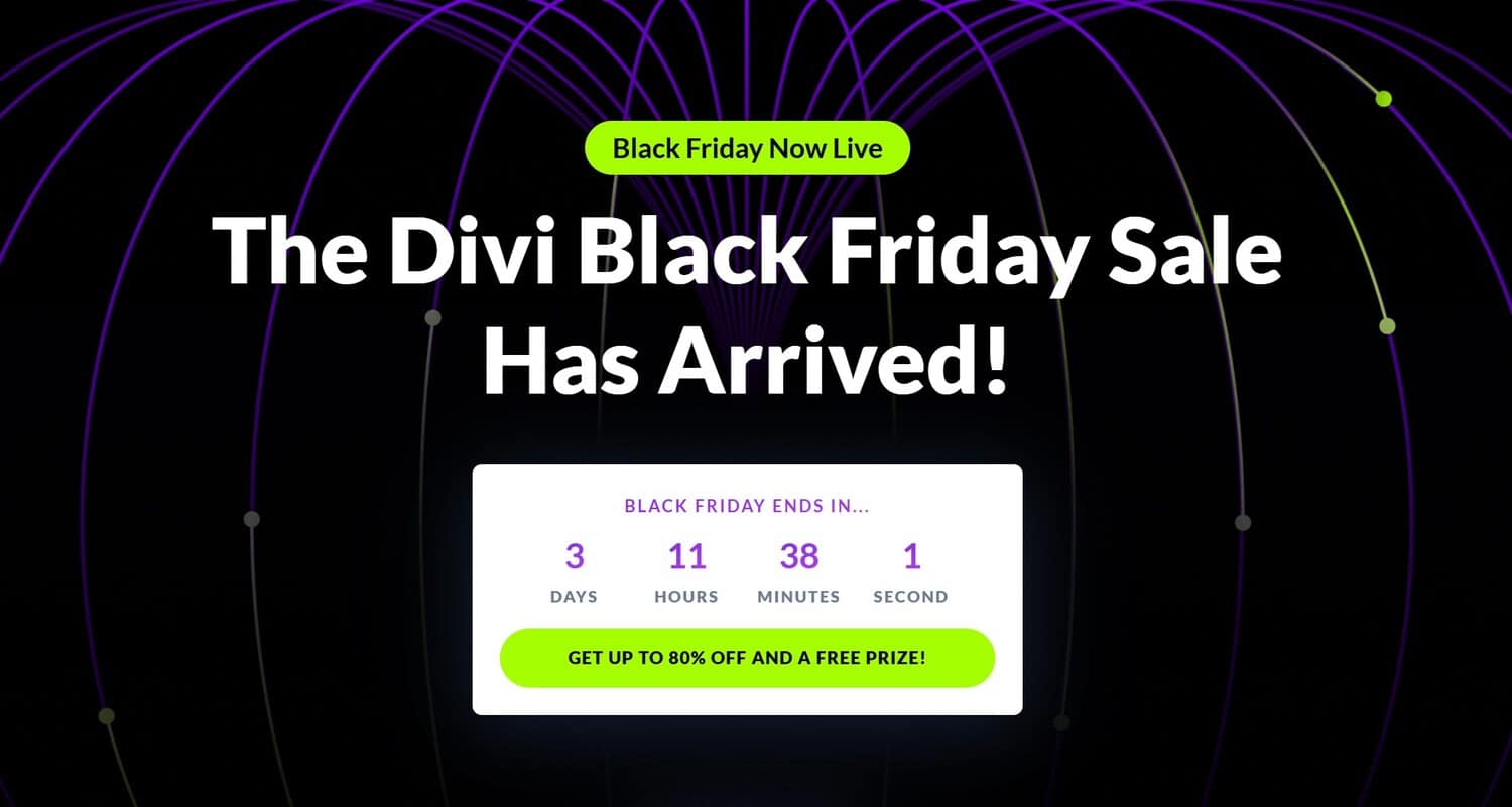 The Divi Black Friday sale