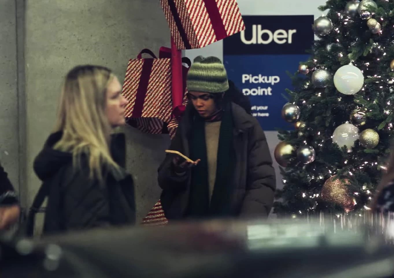 A girl come back home and order Uber