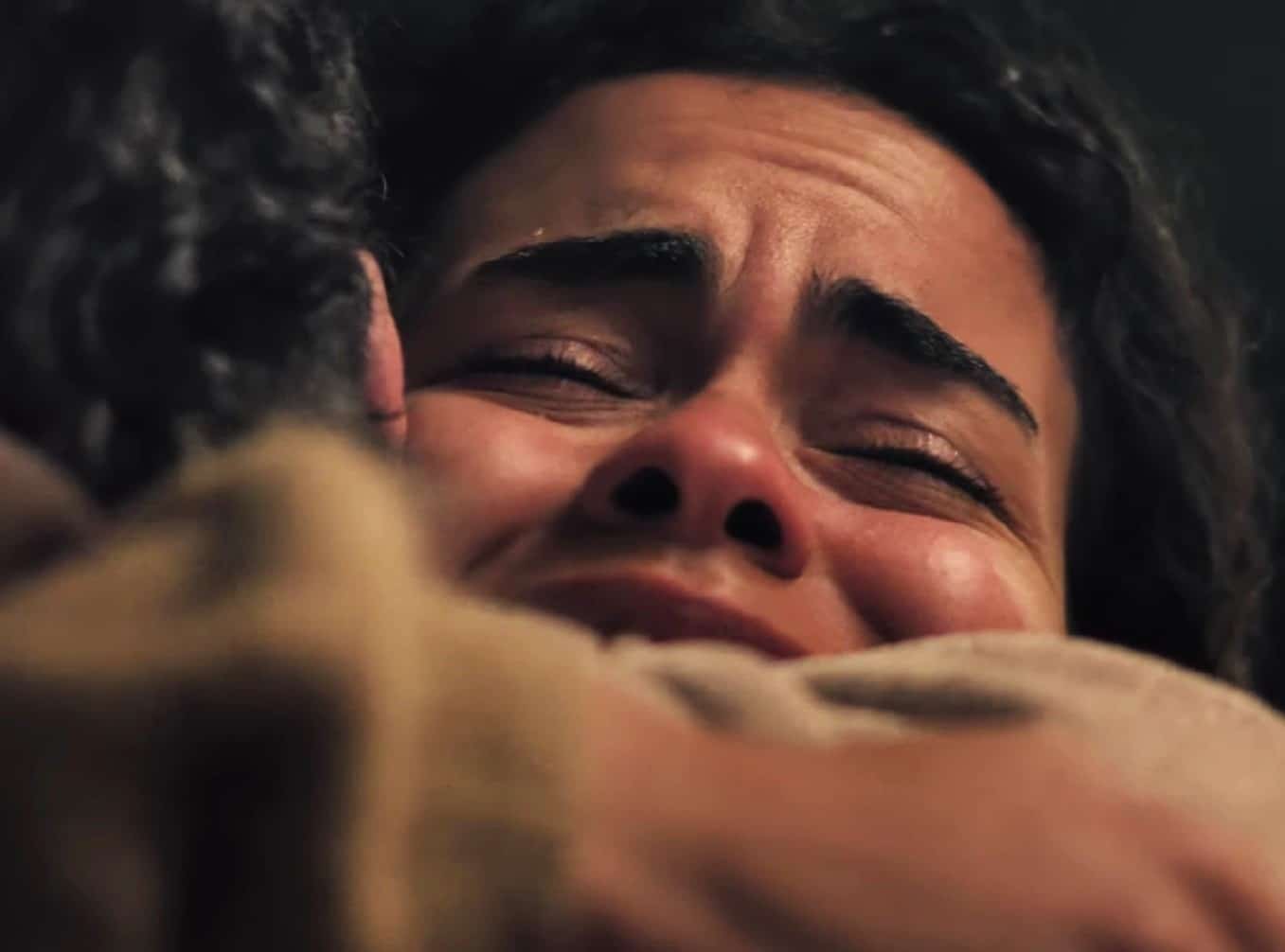 Bother a daughter and father crying