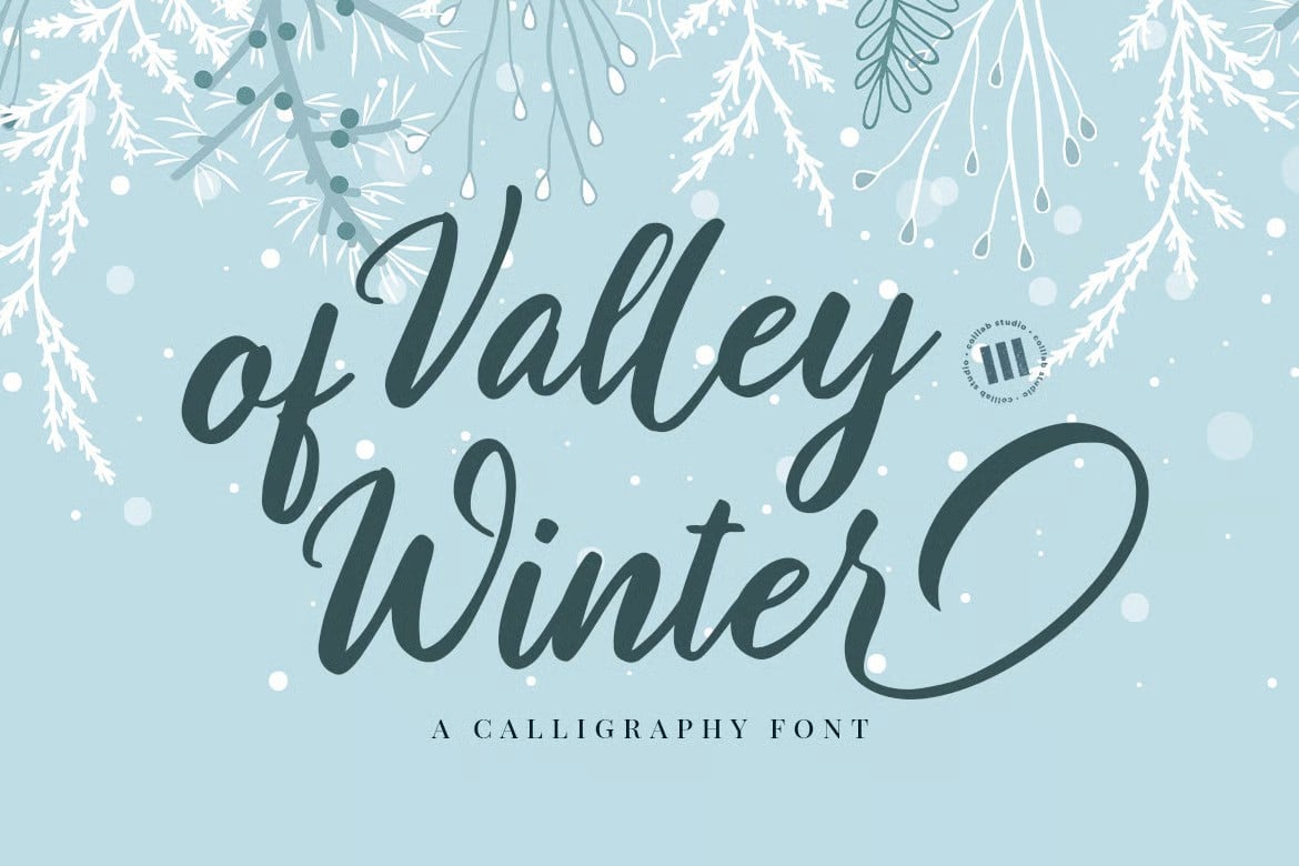 A calligraphy winter font
