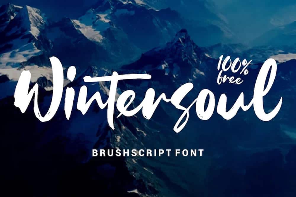A free winter brush script font