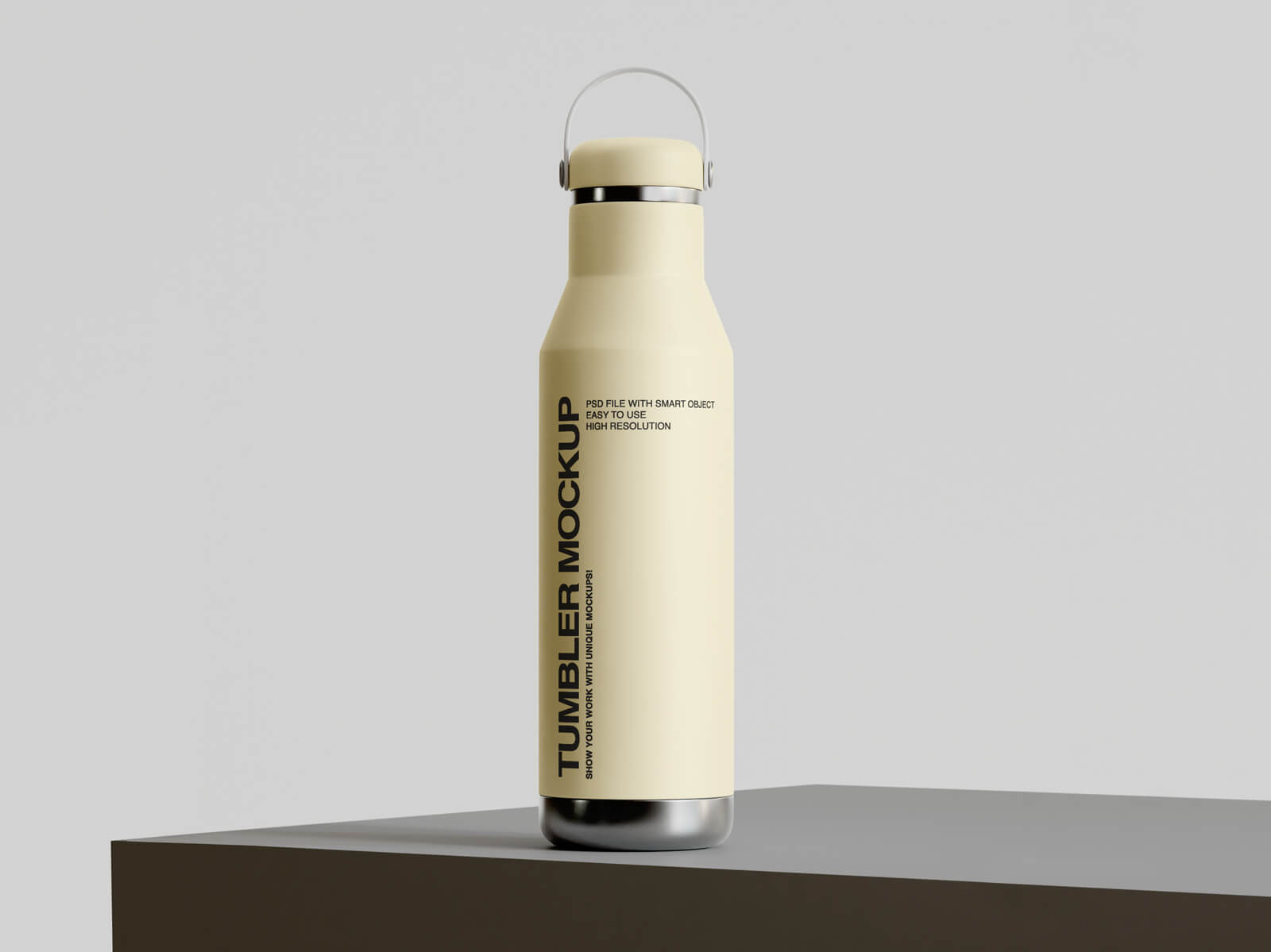 A standing on table tumbler mockup