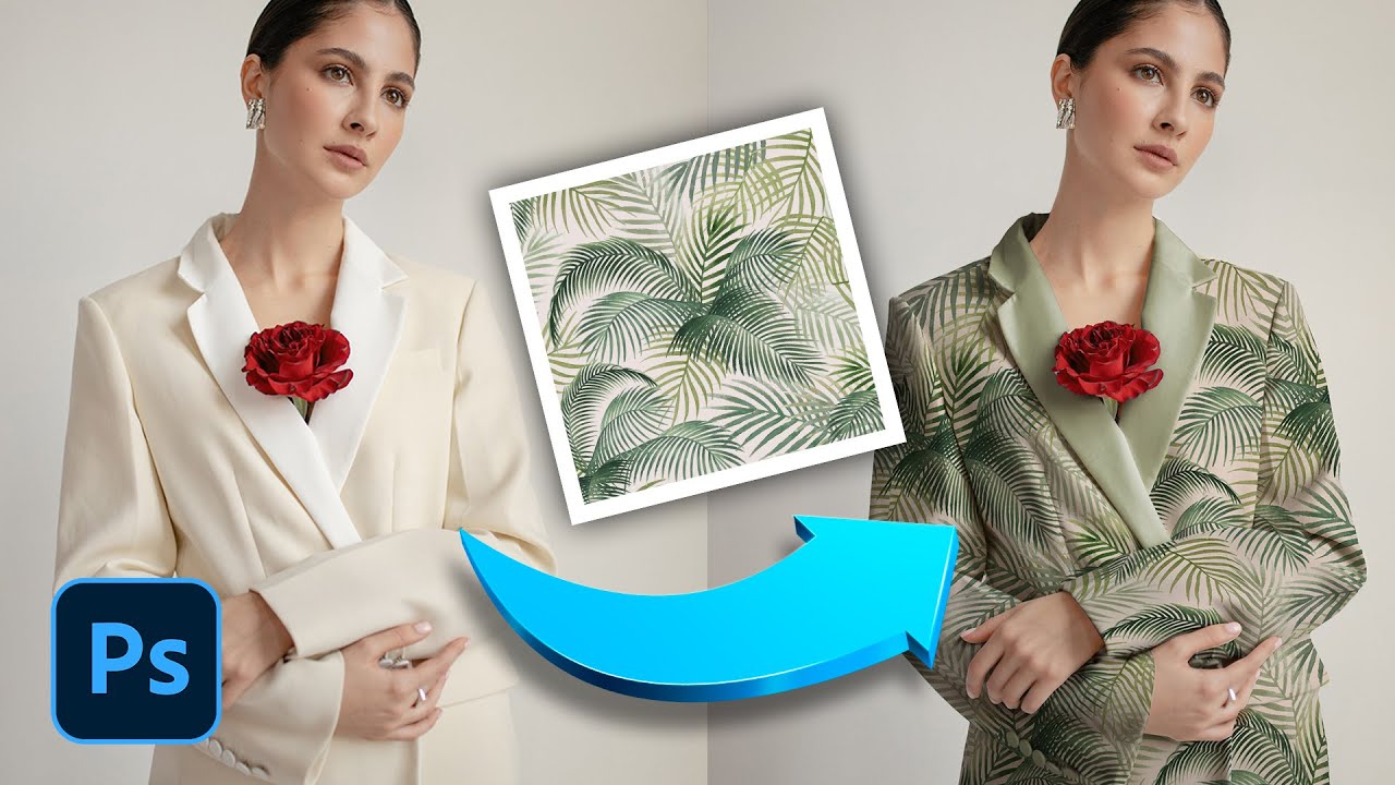 Add graphics or patterns to clothes in Photoshop tutorial