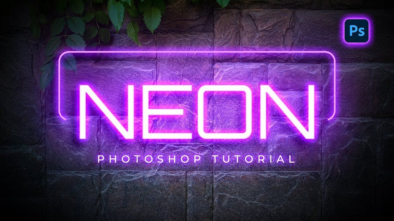 Create a neon glowing effect in Photoshop tutorial