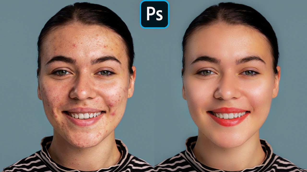Face and skin retouching Photoshop tutorial