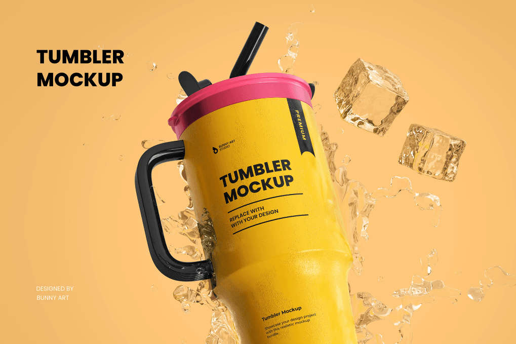 A high-quality tumbler mockup
