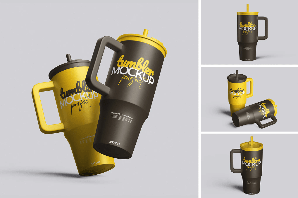 A high-quality tumbler mockup