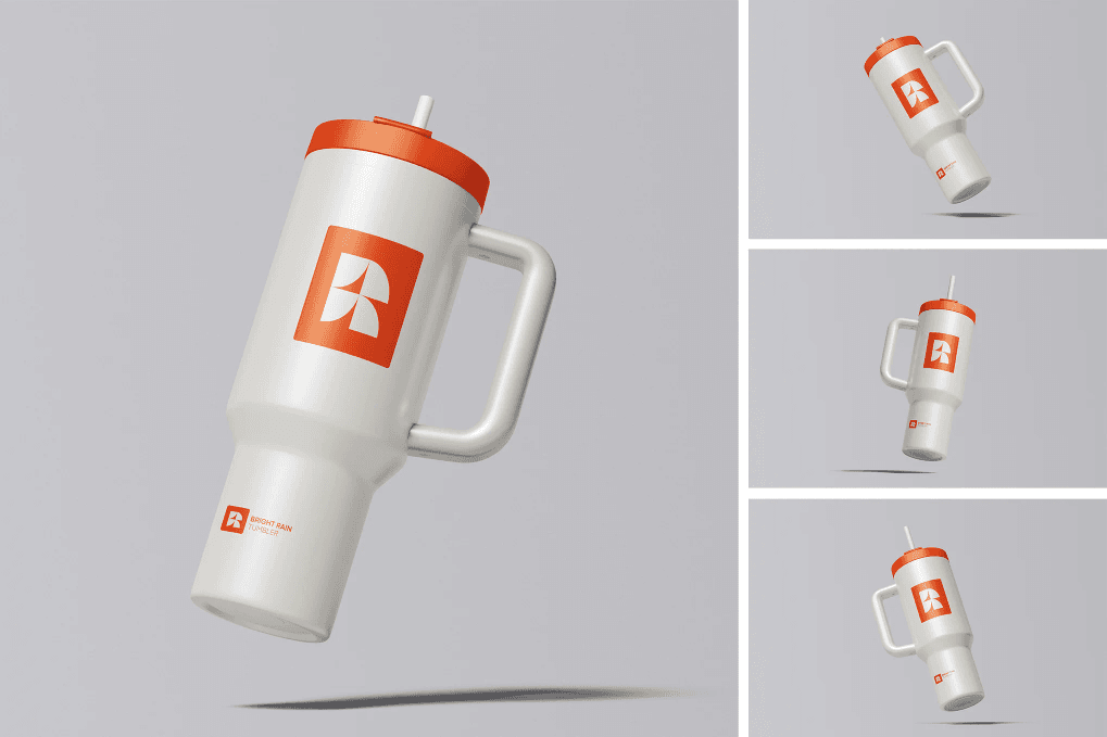 A floating tumbler mockup set
