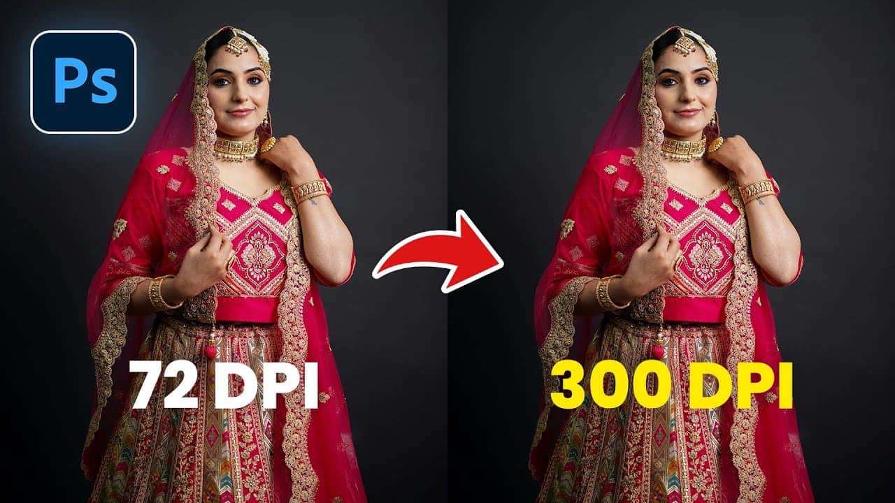 Convert 72 DPI to 300 DPI without resizing in Photoshop tutorial