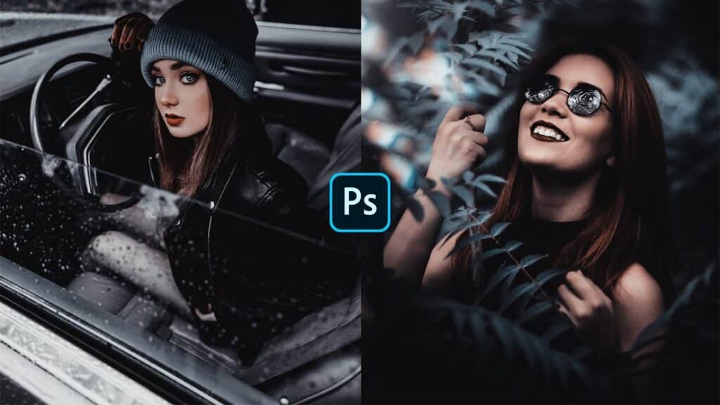 Create a moody dark blue color grading effect in Photoshop