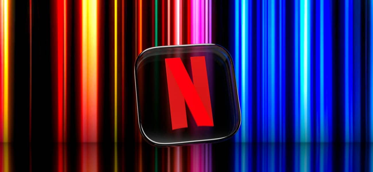 A colorful background and Netflix logo