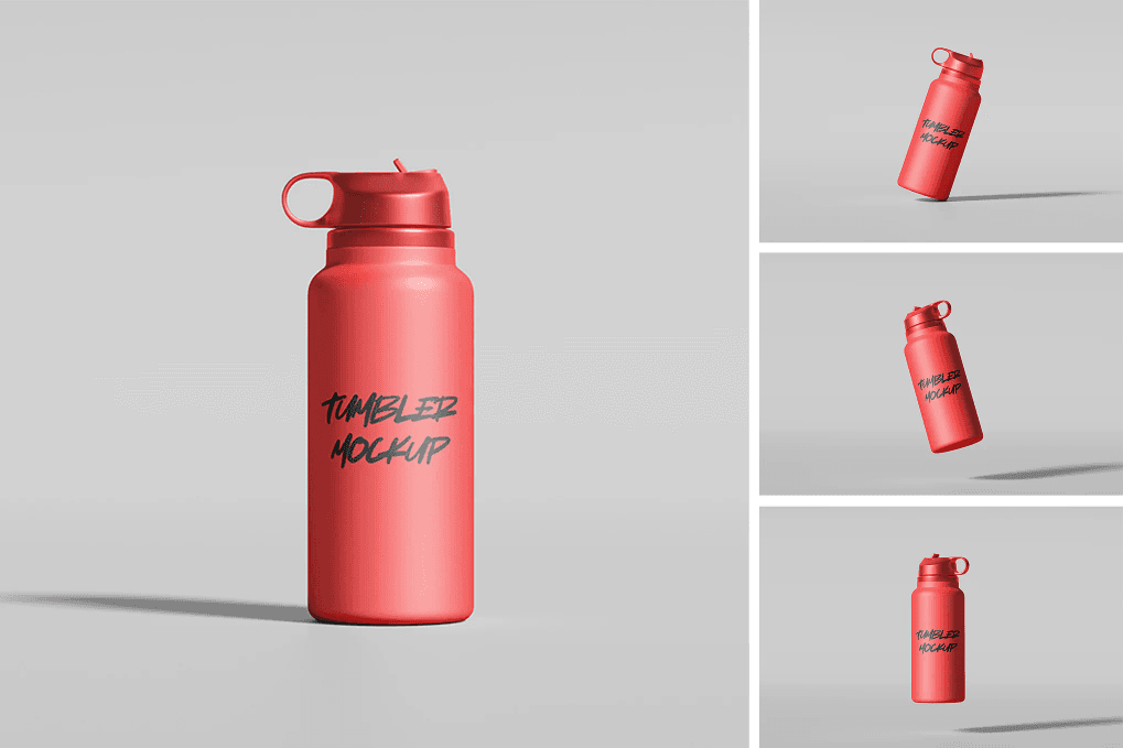 A plastic tumbler mockup set