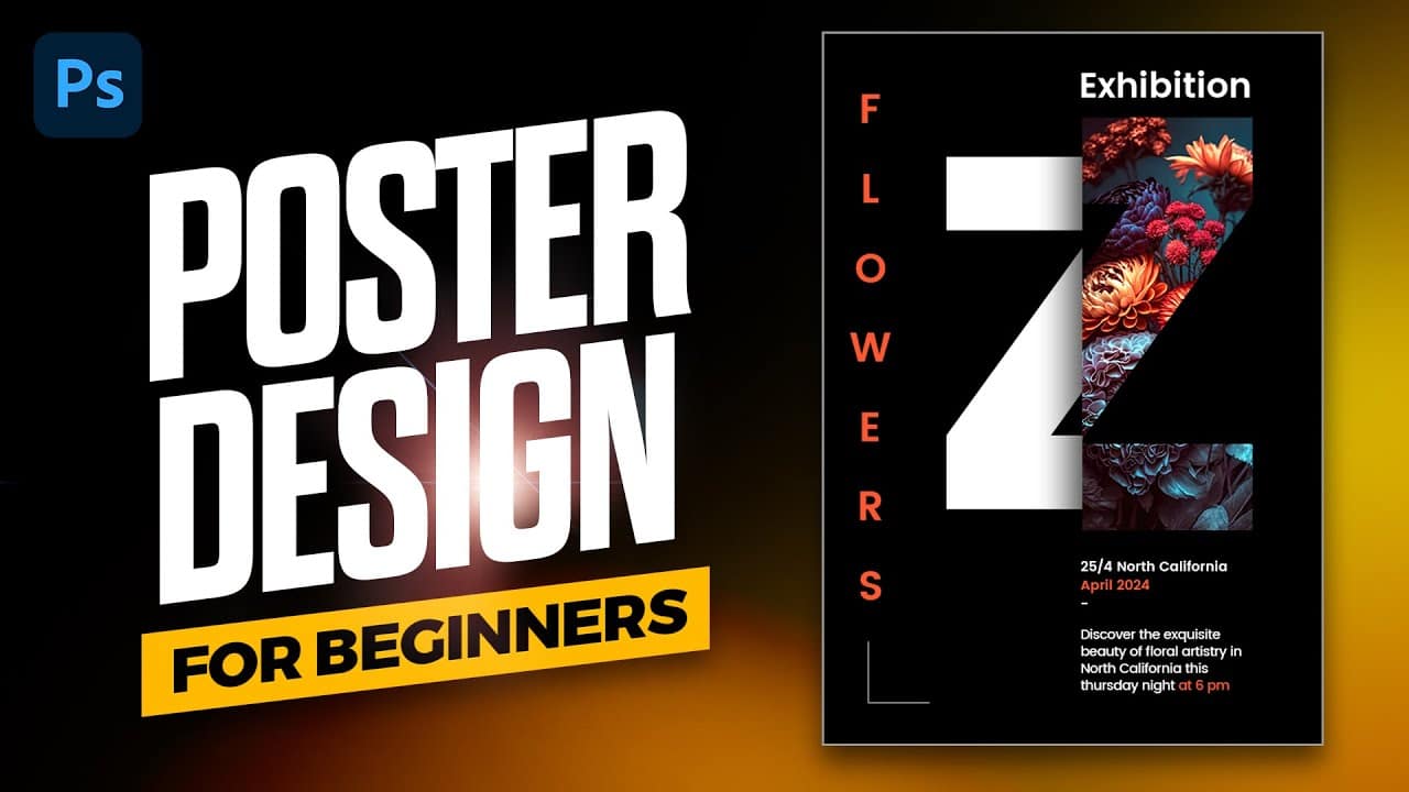 A poster design for beginners in Photoshop tutorial