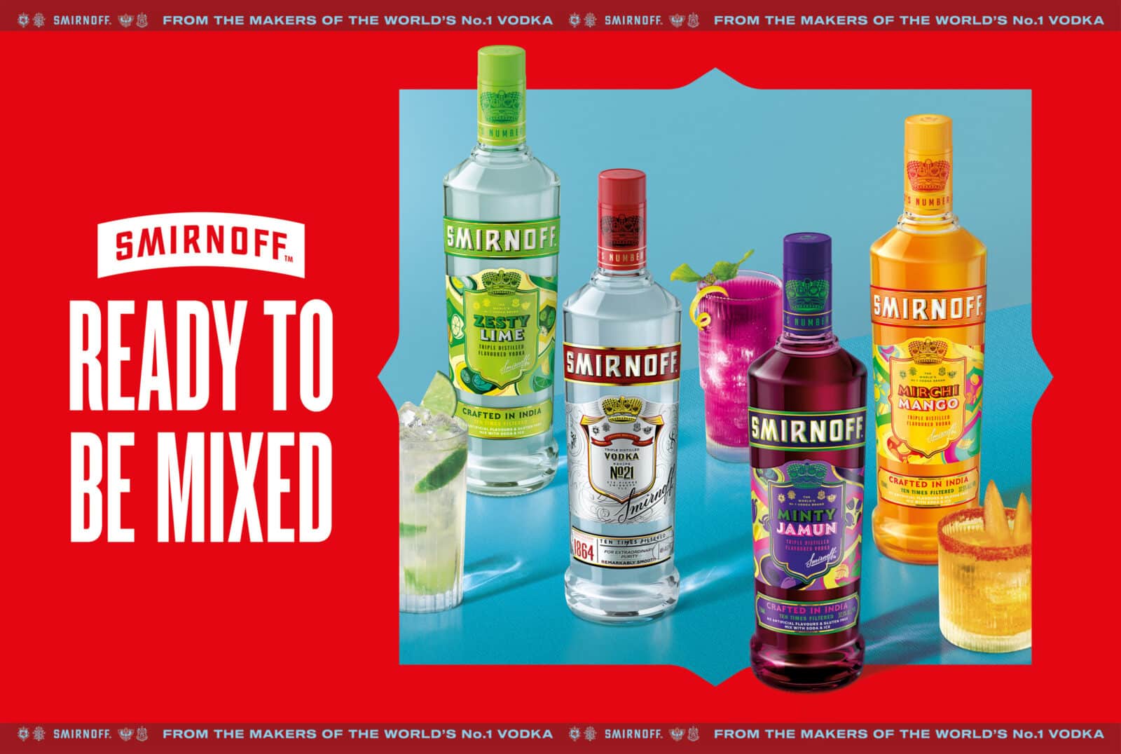 Different flavor Smirnoff vodka