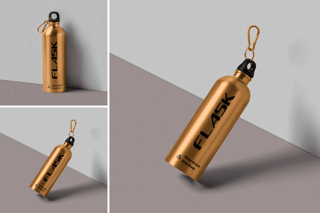 A steel tumbler mockup set