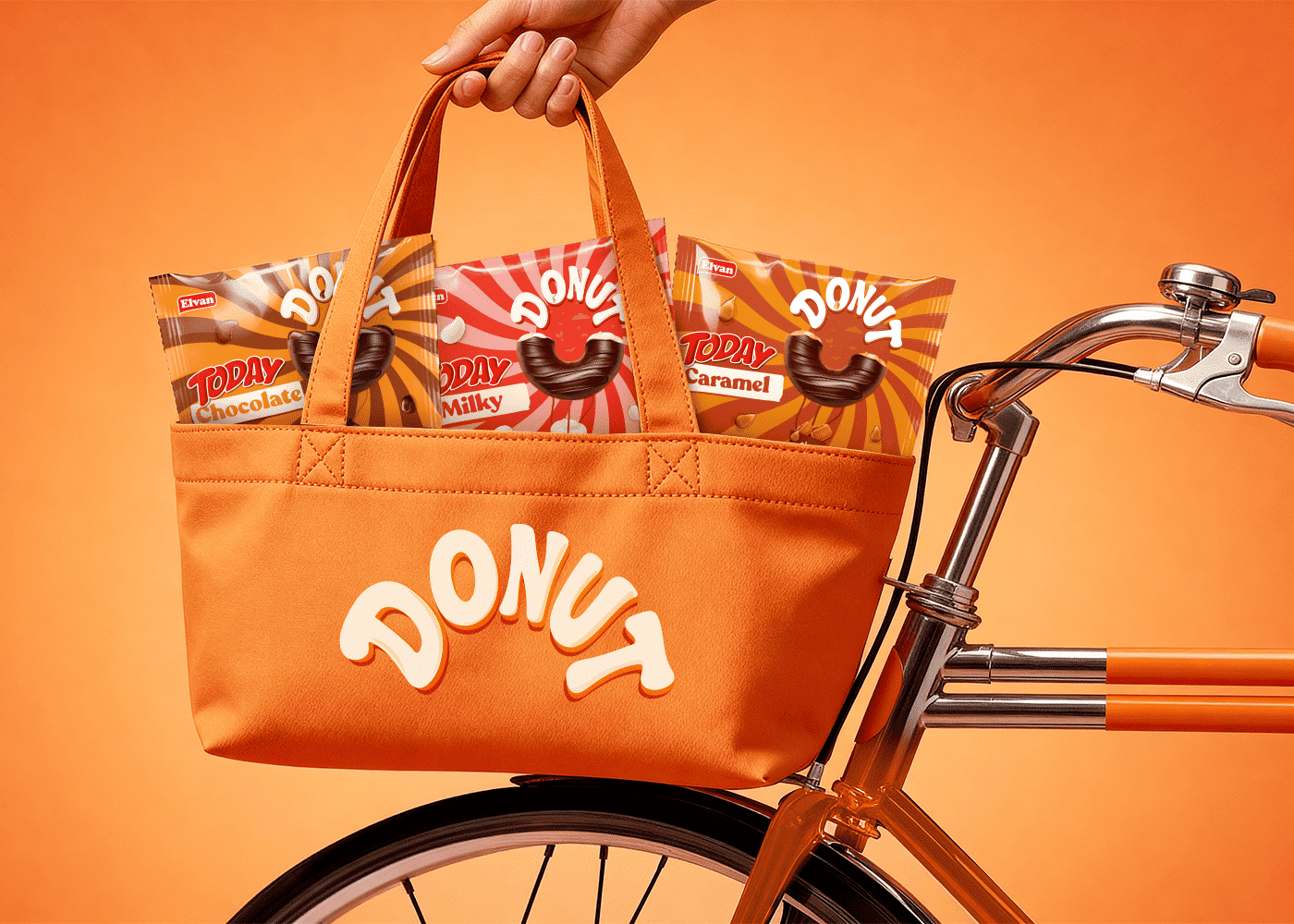 Today Donuts in the bag on the bike