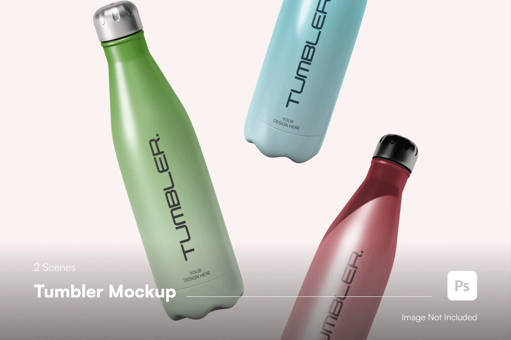 A tumbler mockup in 2 scenes