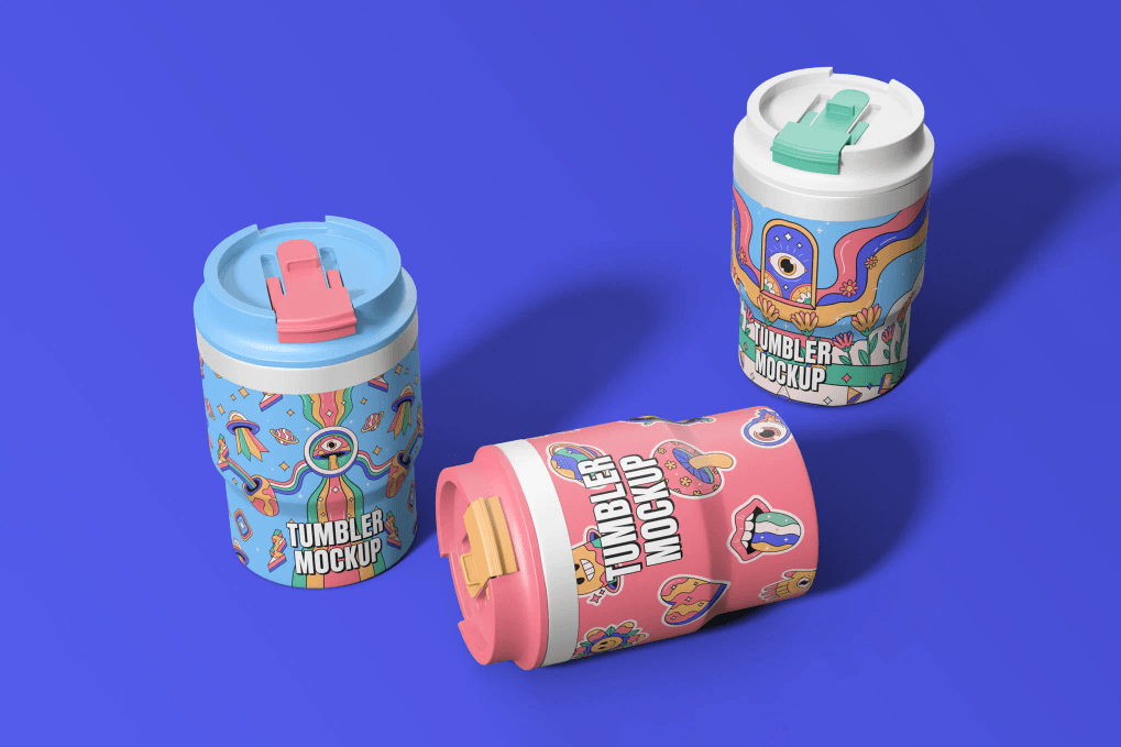 A three tumblers mockup