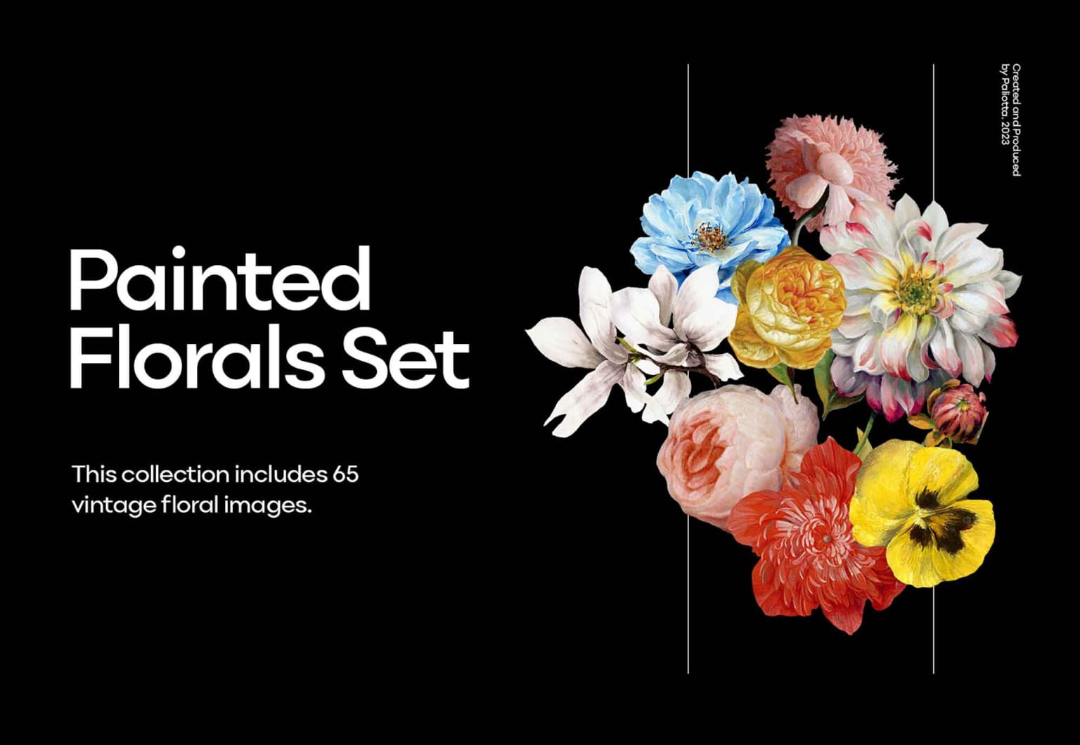 A free painted floral set in PNG