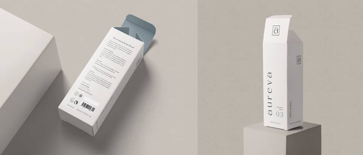 An Aureva skincare packaging