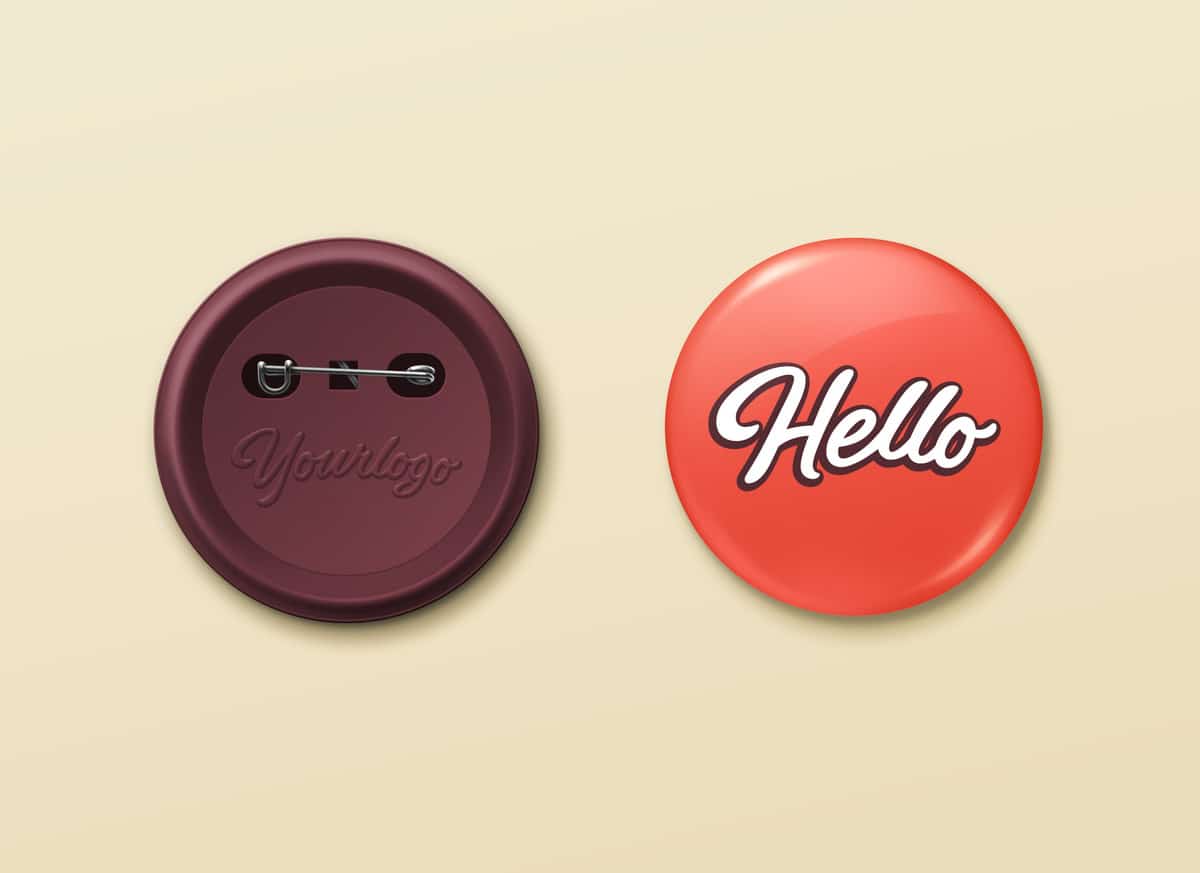A free pin button badge mockup