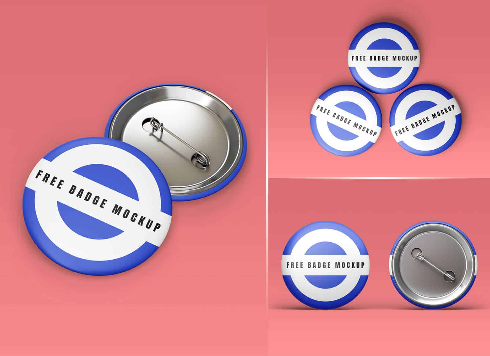 A free pin badge mockup set