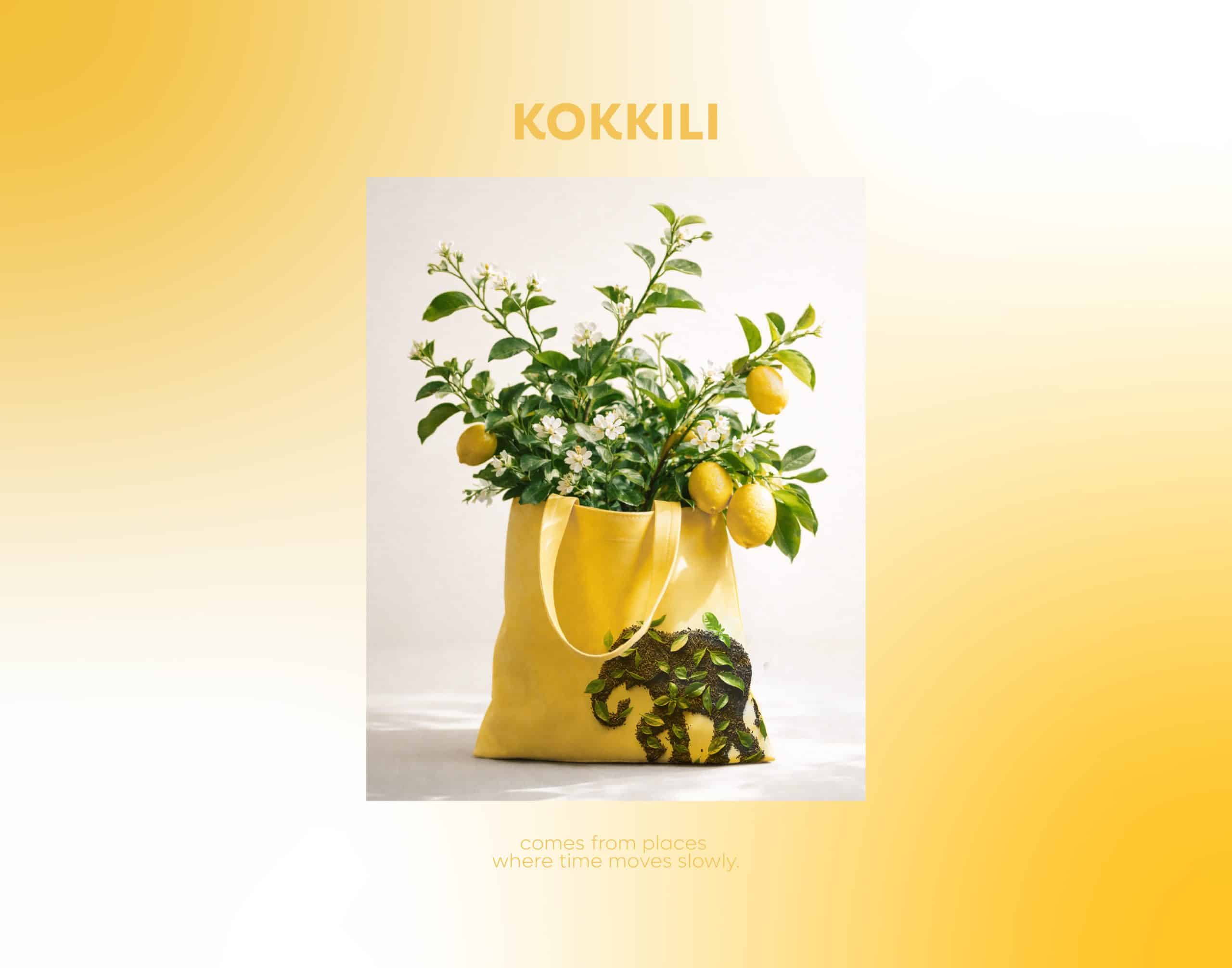 Kokkili tote bag with tea leaves