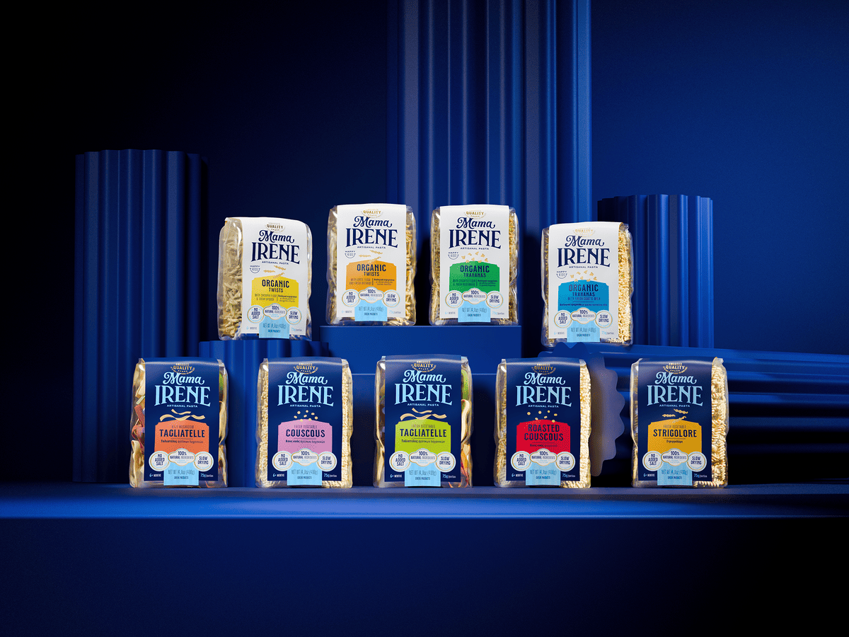 Mama Irene's pasta has different packaging meanings