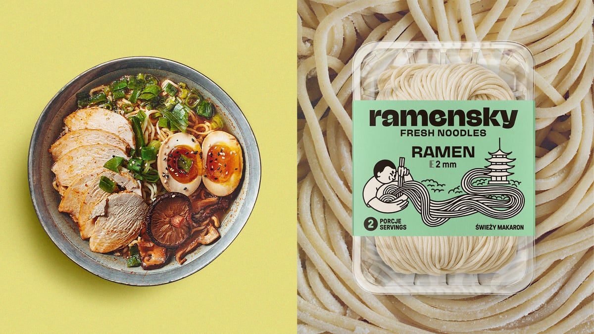 Ramensky noodles package and look