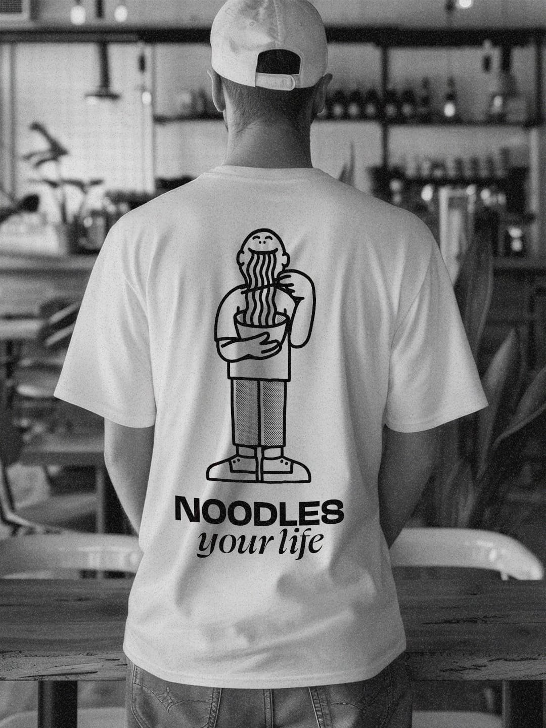 The Ramensky logo on the t-shirt